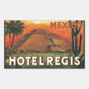 Mexico Ds Hotel Regis,  Rechthoekige Sticker