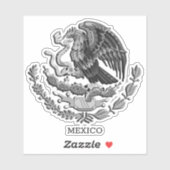 Mexico & Eagle, Mexicaanse vlag Sticker (Vel)