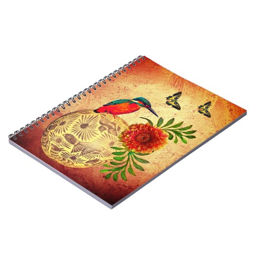 Mexico Earth Tones W/Red Bird, Butterfly & Flower Notitieboek (Linkerzijde)