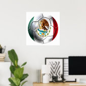 Mexico el Tri-voetbal Mexicaanse vlag Poster (Thuiskantoor)