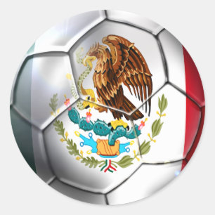 Mexico el Tri-voetbal Mexicaanse vlag Ronde Sticker