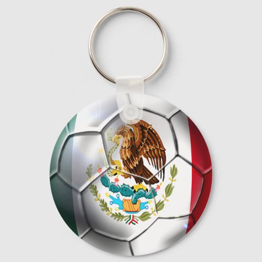 Mexico el Tri-voetbal Mexicaanse vlag Sleutelhanger (Voorkant)