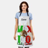 Mexico Embleem Achternaam aangepast Schort (Gedragen)