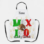 Mexico Embleem Achternaam op maat Schort (Voorkant)