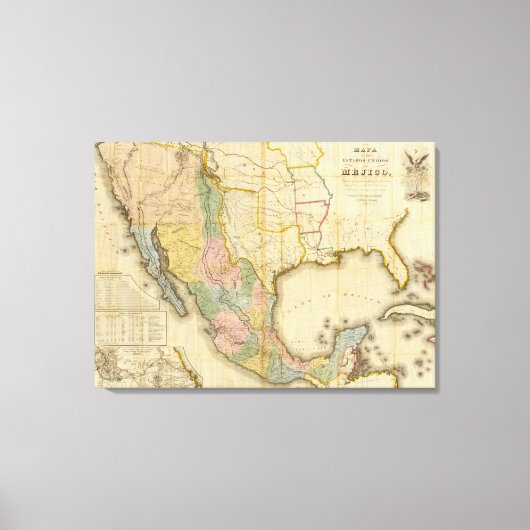 Mexico en de Verenigde Staten Canvas Afdruk (Voorkant)