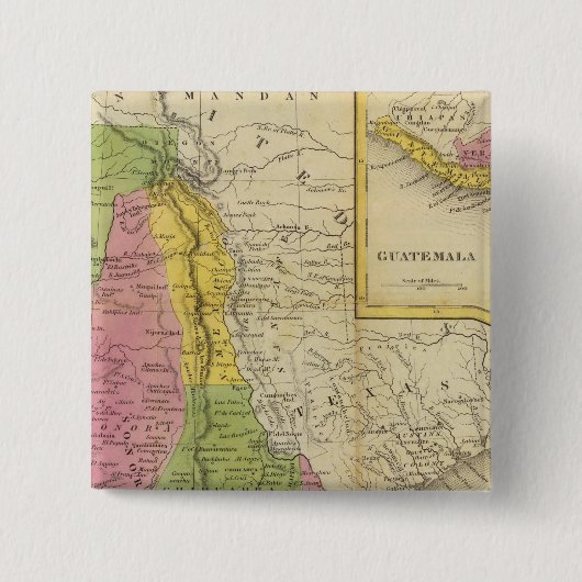 Mexico en Guatemala 2 Vierkante Button 5,1 Cm (Voorkant)