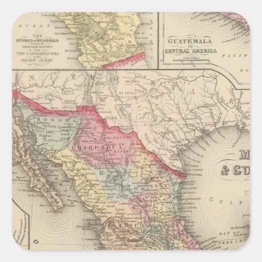 Mexico en Guatemala 4 Vierkante Sticker (Voorkant)
