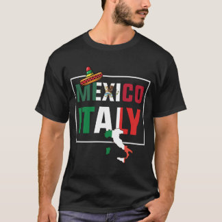 Mexico en Italië Vlag T-shirt