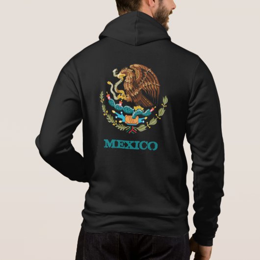 Mexico en Mexicaans Eagle embleem, vlaggen-mode Hoodie (Achterkant)