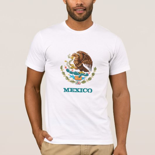 Mexico en Mexicaans Eagle embleem, vlaggen-mode T-shirt (Voorkant)