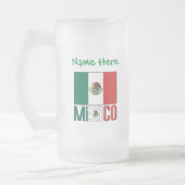 Mexico en Mexicaanse vlag Groene Personalisatie Matglas Bierpul (Links)