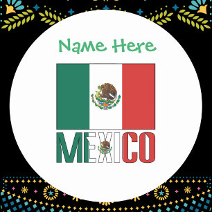 Mexico en Mexicaanse vlag Groene Personalisatie Ronde Sticker