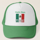 Mexico en Mexicaanse vlag Groene Personalisatie Trucker Pet (Voorkant)