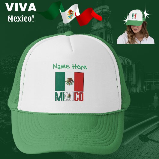Mexico en Mexicaanse vlag Groene Personalisatie Trucker Pet