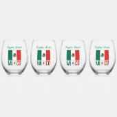 Mexico en Mexicaanse vlag Groene Personalisatie Wijnglas Zonder Voet (Voorkant)