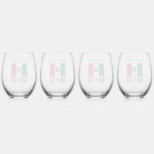 Mexico en Mexicaanse vlag Groene Personalisatie Wijnglas Zonder Voet (Achterkant)