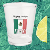 Mexico en Mexicaanse vlag met Jouw naam Shot Glass Shot Glas