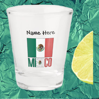 Mexico en Mexicaanse vlag met uw naam Shotglas Shot Glas