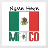 Mexico en Mexicaanse vlag op persoonlijke titel Raamsticker (Vel)