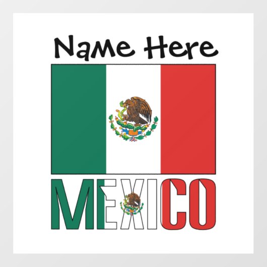 Mexico en Mexicaanse vlag op persoonlijke titel Raamsticker (Vel)