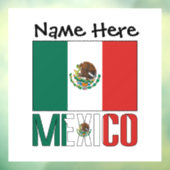 Mexico en Mexicaanse vlag op persoonlijke titel Raamsticker (Vel 3)