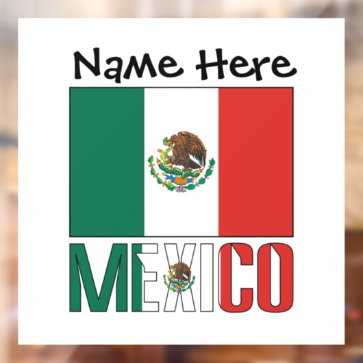 Mexico en Mexicaanse vlag op persoonlijke titel Raamsticker (Vel 2)