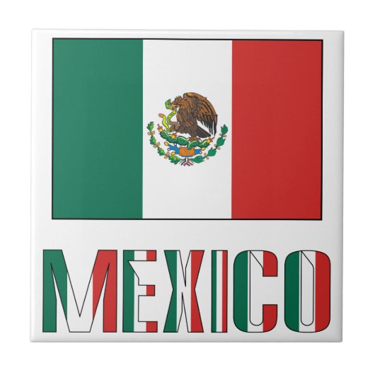 Mexico en Mexicaanse vlag Tegeltje (Voorkant)