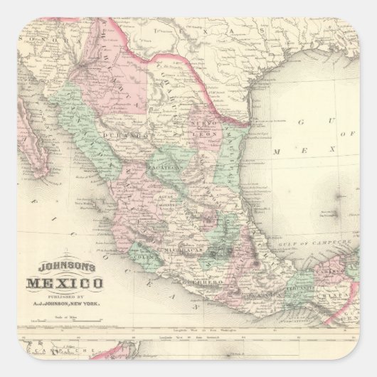 Mexico en Midden-Amerika 2 Vierkante Sticker (Voorkant)