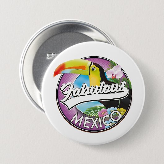 Mexico Fabulous logo Ronde Button 7,6 Cm (Voorkant /achterkant)