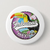 Mexico Fabulous logo Ronde Button 7,6 Cm (Voorkant)