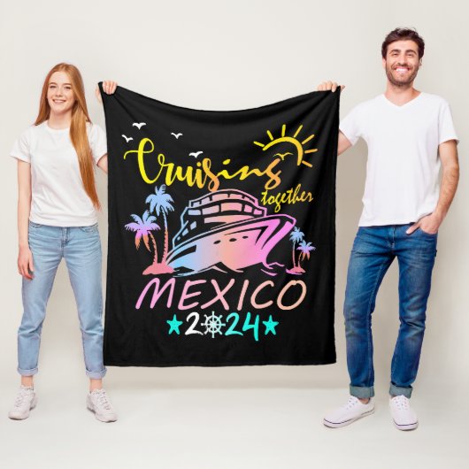 Mexico familie cruise fleece deken (In situ)