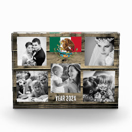 Mexico familie fotoblok, Mexicaanse vlag, hout Fotoblokken