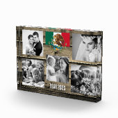 Mexico familie fotoblok, Mexicaanse vlag, hout Fotoblokken (Rechts)
