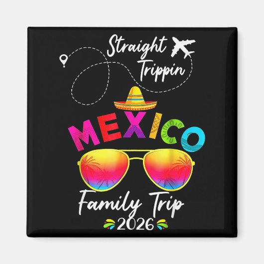 Mexico Family Vacation Cancun 2026 Straight Tripn  Magneet (Voorkant)