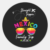 Mexico Family Vacation Cancun 2026 Straight Tripn  Ronde Sticker (Voorkant)
