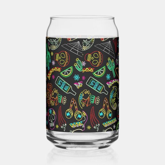 Mexico Fiesta Patroon Blikvorm Glas (Rechts)