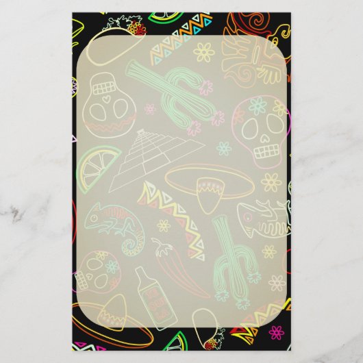 Mexico Fiesta Patroon Briefpapier (Voorkant)