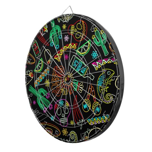Mexico Fiesta Patroon Dartbord (Voorkant Rechts)