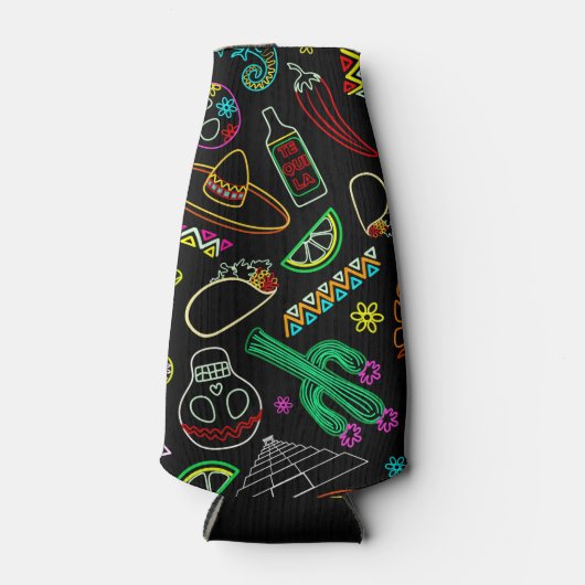 Mexico Fiesta Patroon Flesjeskoeler (Voorkant)