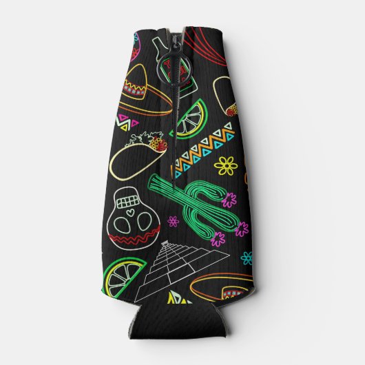 Mexico Fiesta Patroon Flesjeskoeler (Achterkant)