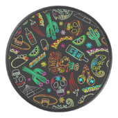 Mexico Fiesta Patroon Hockey Puck (Voorkant)