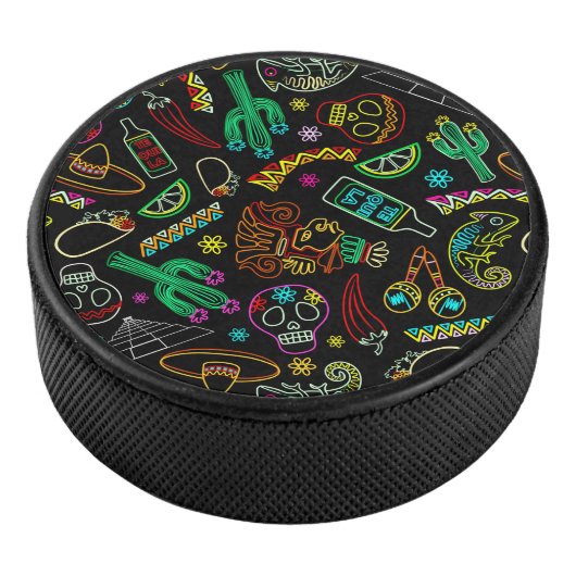 Mexico Fiesta Patroon Hockey Puck (3/4)
