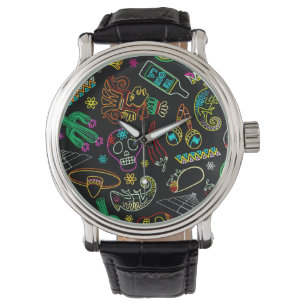 Mexico Fiesta Patroon Horloge