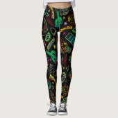 Mexico Fiesta Patroon Leggings (Voorkant)