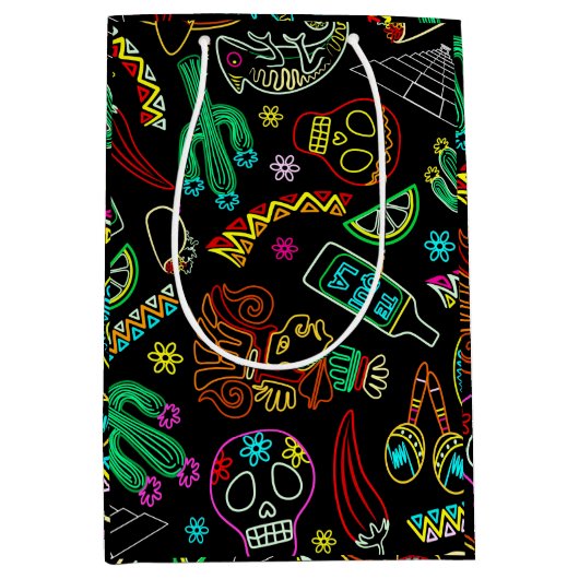 Mexico Fiesta Patroon Medium Cadeauzakje (Voorkant)