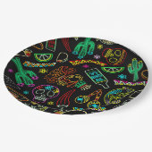 Mexico Fiesta Patroon Papieren Bordje (Gekanteld)