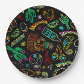 Mexico Fiesta Patroon Papieren Bordje (Voorkant)