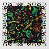 Mexico Fiesta Patroon Raamsticker (Vel)