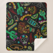Mexico Fiesta Patroon Sherpa Deken (Voorkant)