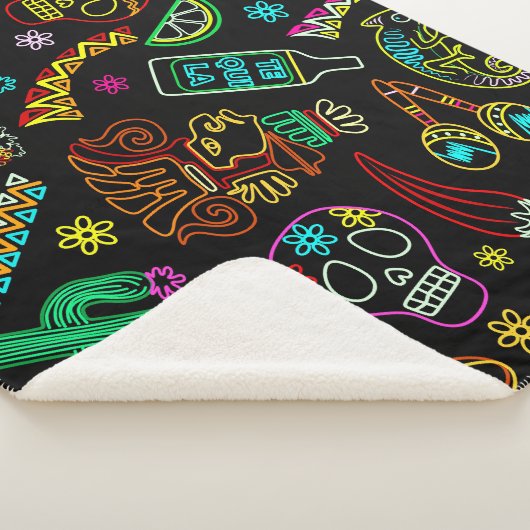 Mexico Fiesta Patroon Sherpa Deken (3/4)